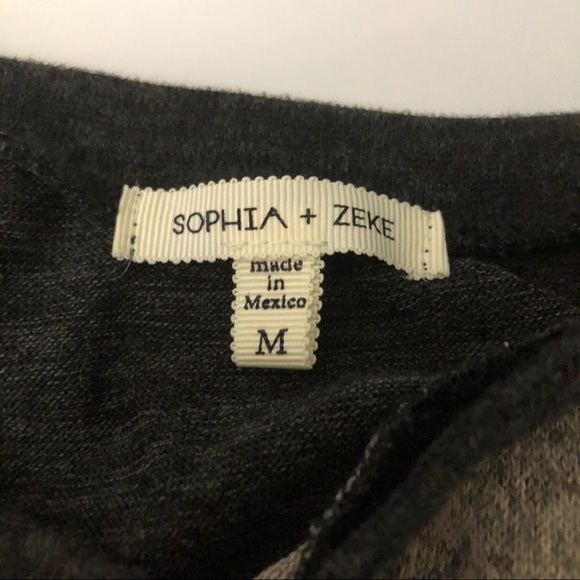 SOPHIA + ZEKE TUNIC SWEATER ASYMMETRICAL HEM SZ M - Picture 5 of 6